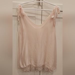Vintage Made In Italy Tie-Shoulder Silk Camisole Top - Light Blush